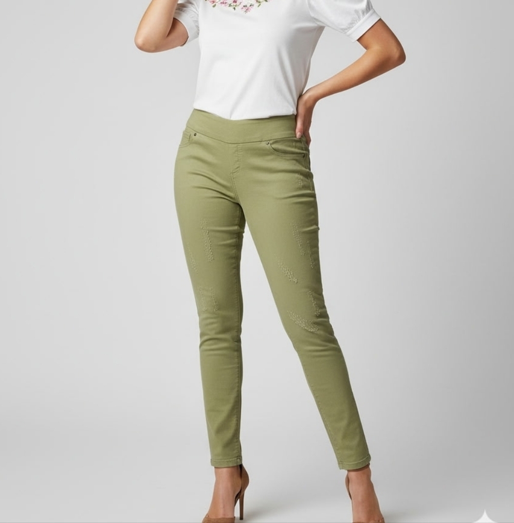 Lime Green Stress Demin Jeans
